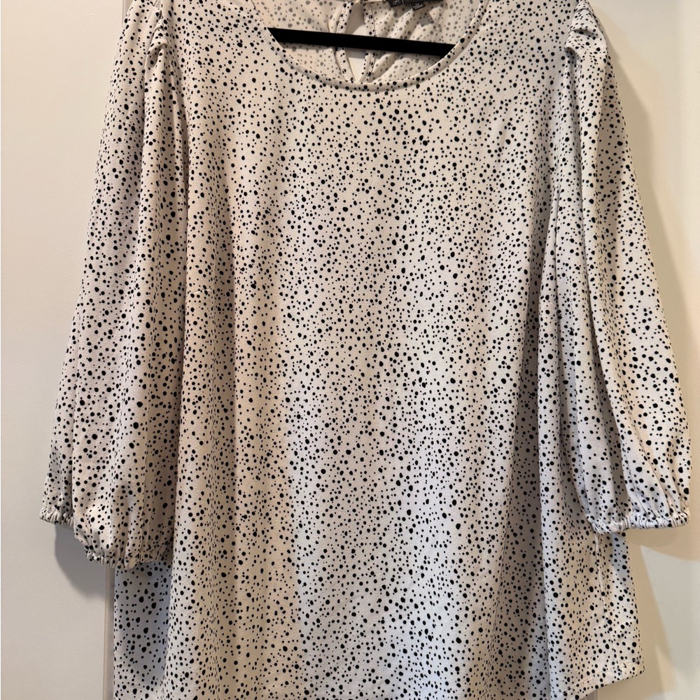 Elegant Black and White Polka Dot top